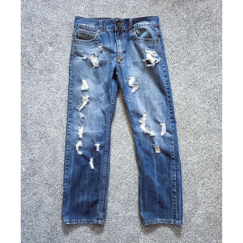 Vintage Y2K  Mens Purple Cow Distressed Thrashed Jeans Size 34/32 OOAK?